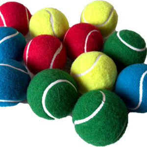 REAT-10578 COLOURED TENNIS BALL 6 cms DIA PK-12